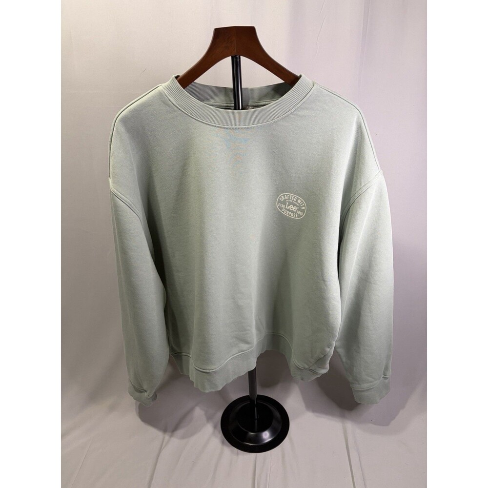 Lee Mint Green Crewneck Fleece Sweatshirt Women XL